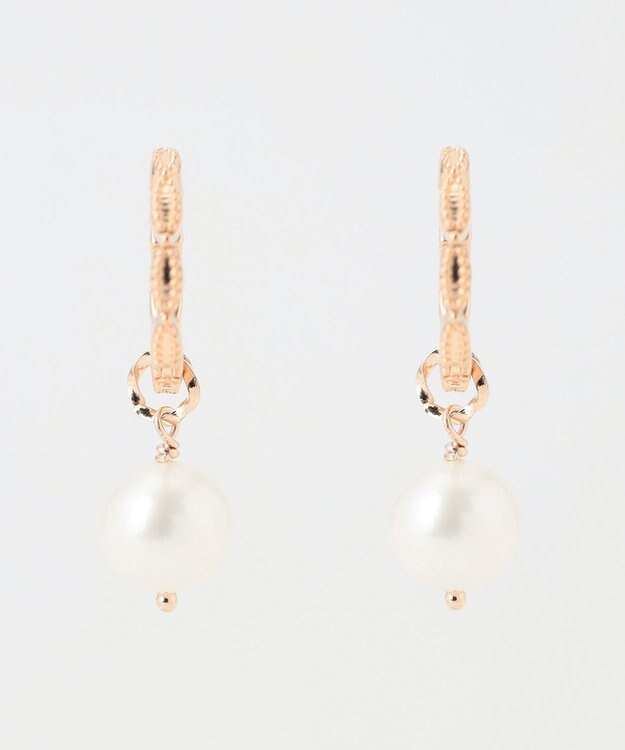 TOCCA 【WEB限定】DAISY PETAL HOOP PIERCED EARRINGS K10ゴールド 淡水パール 2WAYピアス ピンクゴールド系