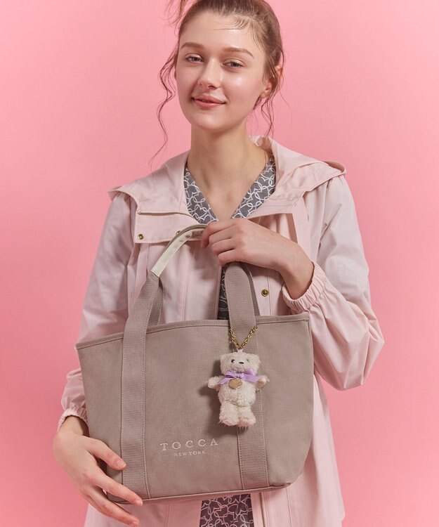 TOCCA 【ぬいぐるみチャーム付き】TOCCA AMICO CANVAS TOTE キャンバストート ベージュ系