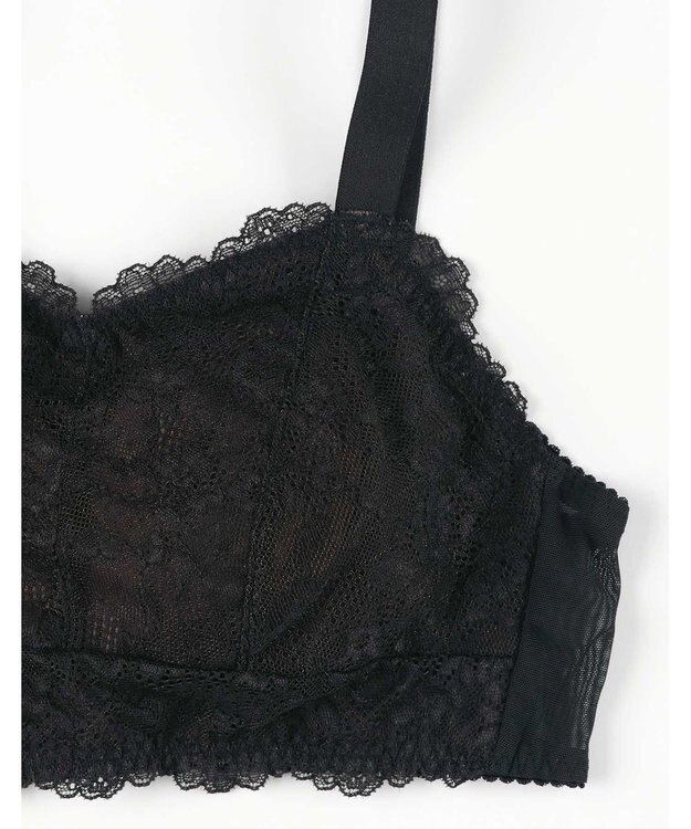 AMPHI ナイトブラ 眠っている間もバストをサポート 夜用ブラ 昼夜問わず使用可能 【ナイトアップブラ レーシィ】 ノンワイヤー ブラ ブラジャー LWF164 アンフィ／ワコール ブラック