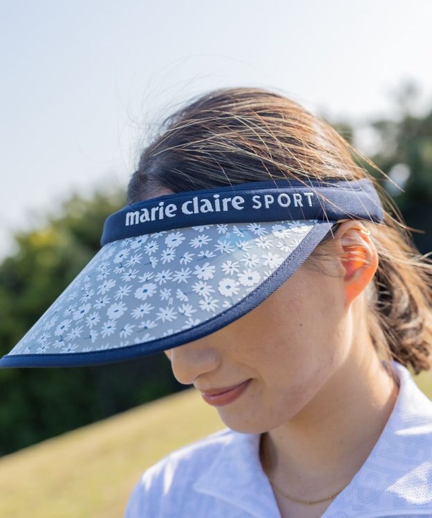 FILA GOLF／marie claire 【marie claire SPORT】花柄UVクリップサンバイザー ネイビー