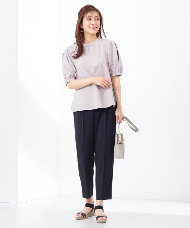 ANY SIS 【洗える】レースパーツタックスリーブ ブラウス ラベンダー