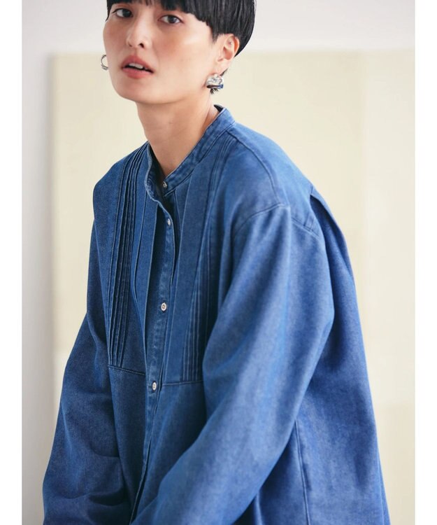 AMERICAN HOLIC デニムブザムバックボタンチュニック Indigo