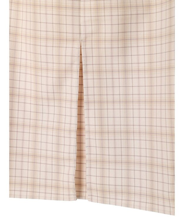 earth music&ecology ギャザーナロースカート Check Beige