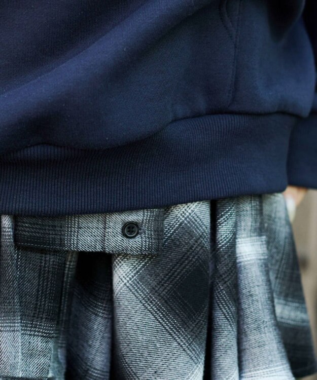 WEGO 裏起毛グラフィックビッグプルパーカー ネイビー