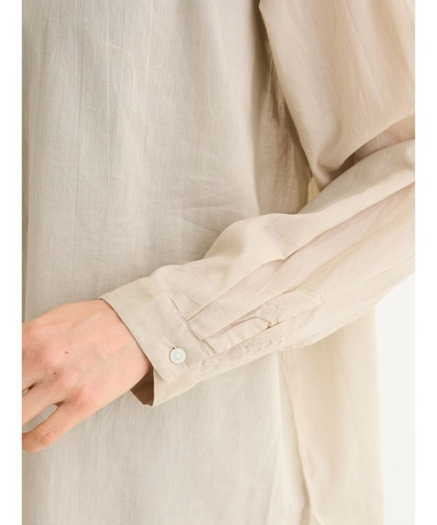 Green Parks インド綿 ボイルゆったりシャツ Light Beige