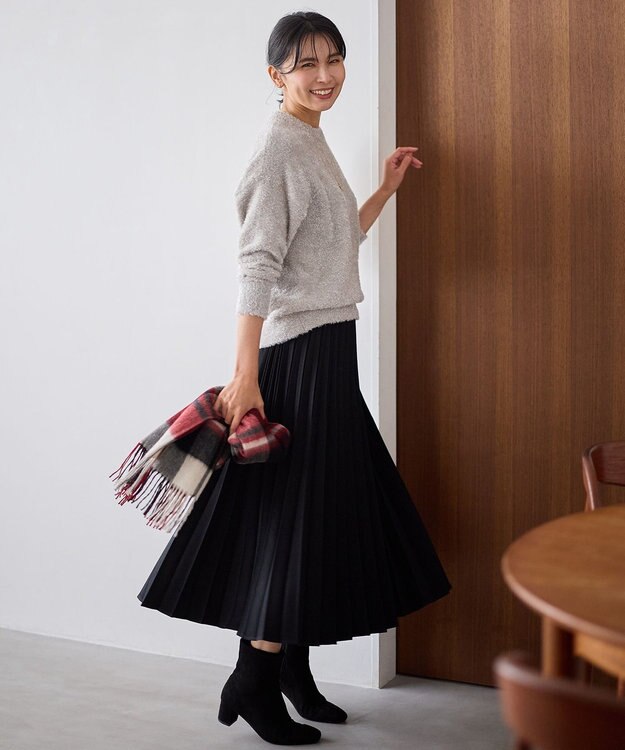 ANY シャイニーニットプルオーバー シャンパン