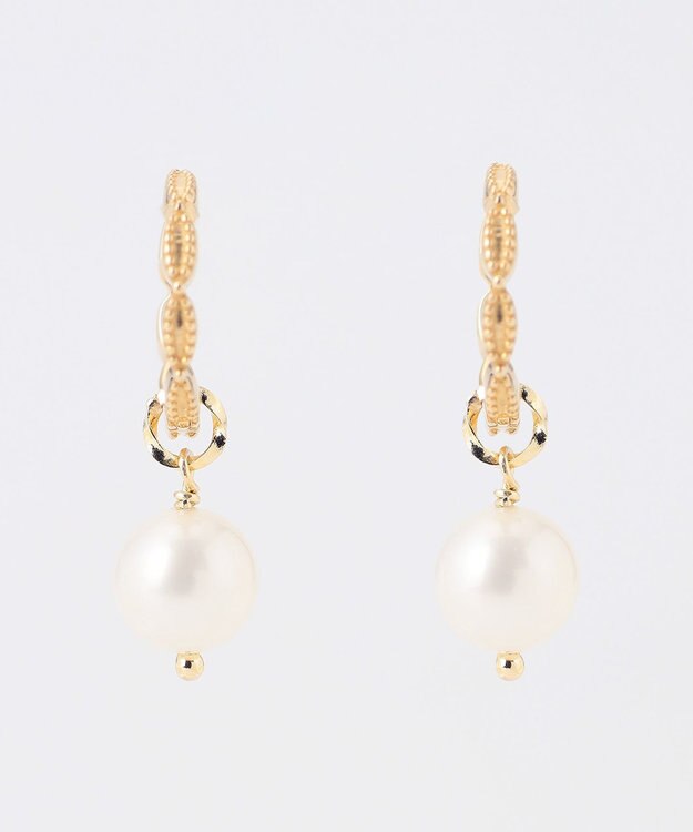 TOCCA 【WEB限定】DAISY PETAL HOOP PIERCED EARRINGS K10ゴールド 淡水パール 2WAYピアス イエローゴールド系