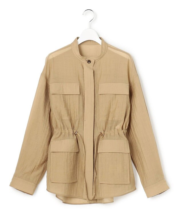 23区 【先行予約】リネンミックスシアースラブ ミリタリージャケット ベージュ系