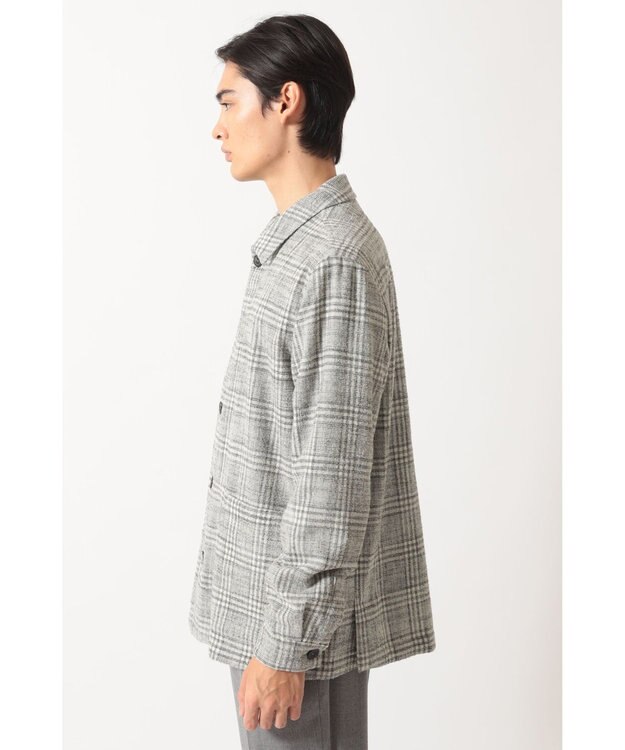 DAKS グレーチェック テーラード オーバーシャツ グレー