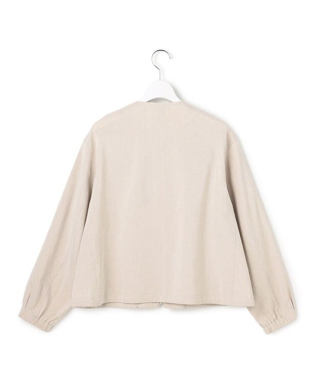 23区 リネンレーヨンストレッチ ノーカラー ブルゾン ベージュ系