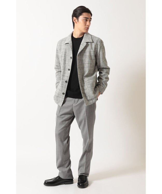 DAKS グレーチェック テーラード オーバーシャツ グレー