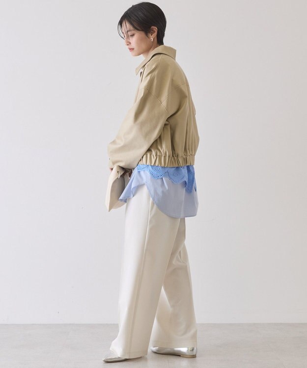 AMERICAN HOLIC 襟付きショート丈ブルゾン Beige