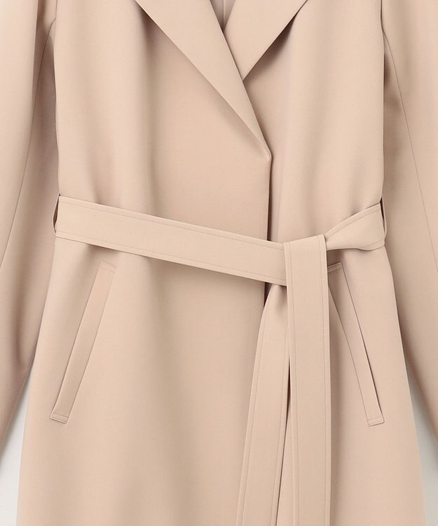 ANY SIS ノーカラーロングテロンチ コート ベージュ