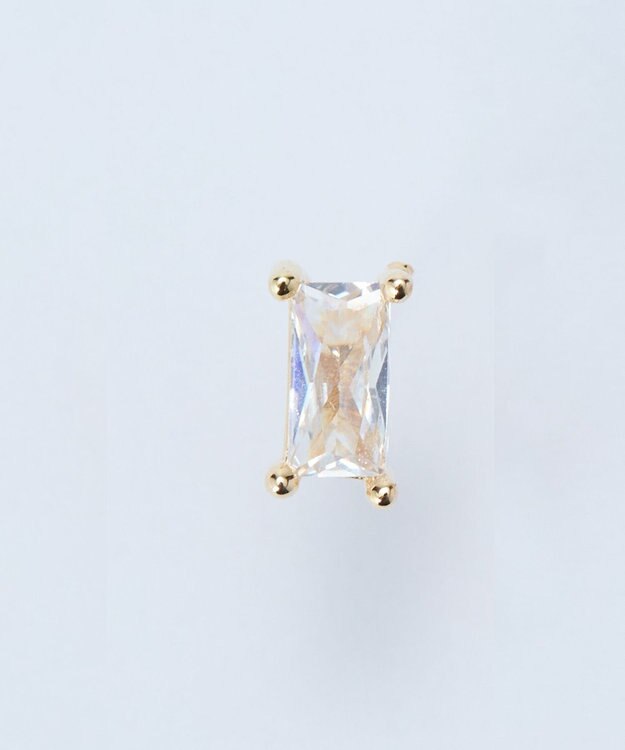 Phoebe シャインフレームレクタングルピアス　クリア（片耳） クリア