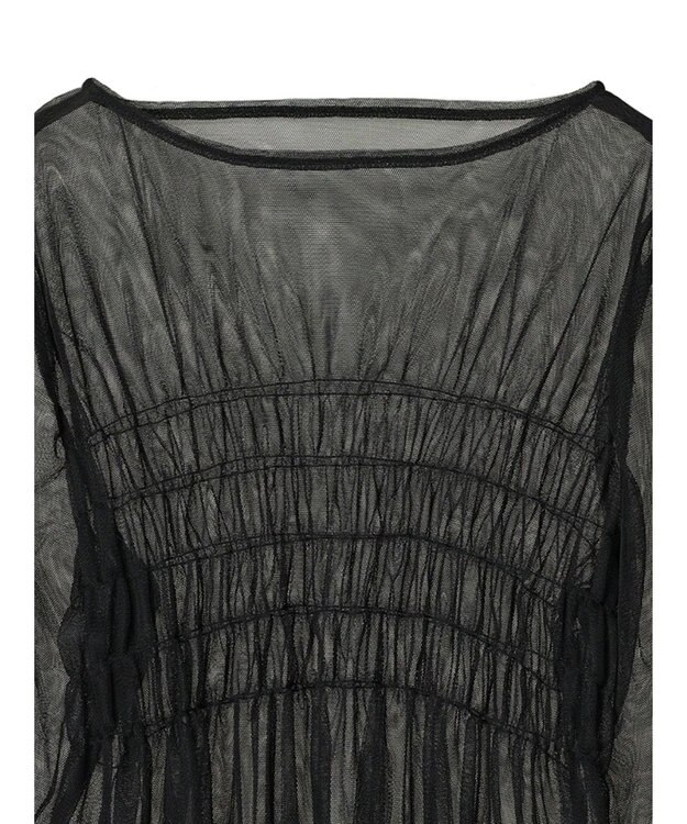 Green Parks チュールシャーリングチュニック Black