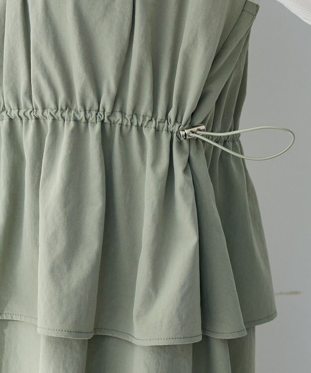 Green Parks ペプラムドッキングワンピース Khaki