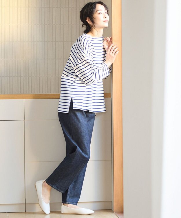 ANY オーガビッツ ボーダーカットソー ブルー