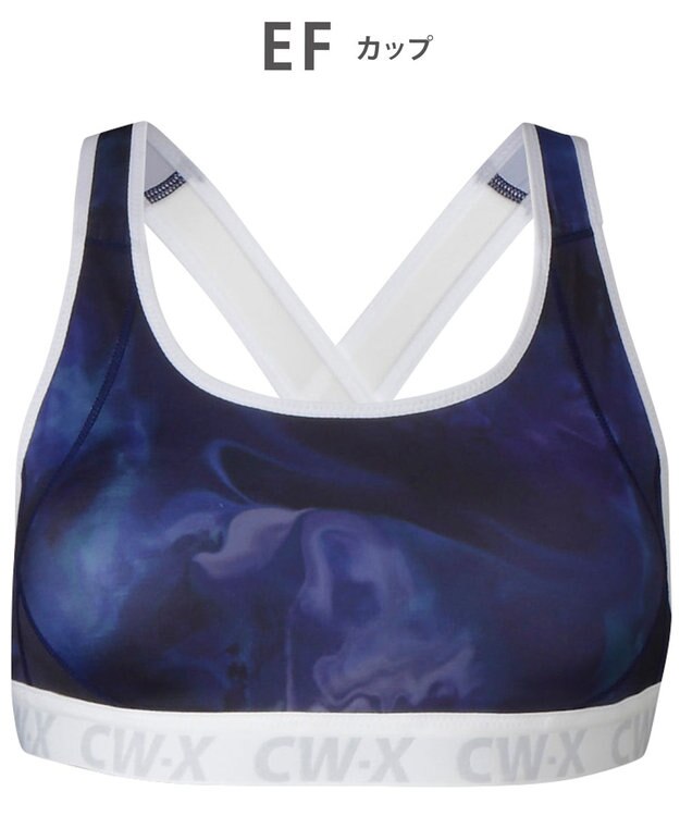 CW-X 【WOMEN】 スポーツブラ 5方向 吸汗速乾（前身頃） HTY128 /ワコール ブルー