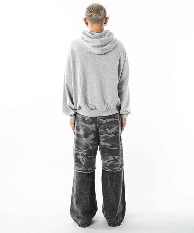 WEGO 【ユニセックス着用ITEM】バルーンクロップドプルパーカー 杢グレー