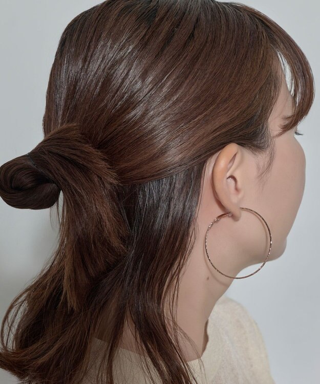 Phoebe ツイストラインフープイヤリング　ローズゴールド ローズゴールド