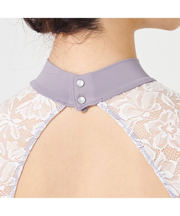 Chacott ◎【Nela ライン】ハイネックレオタード モーブ