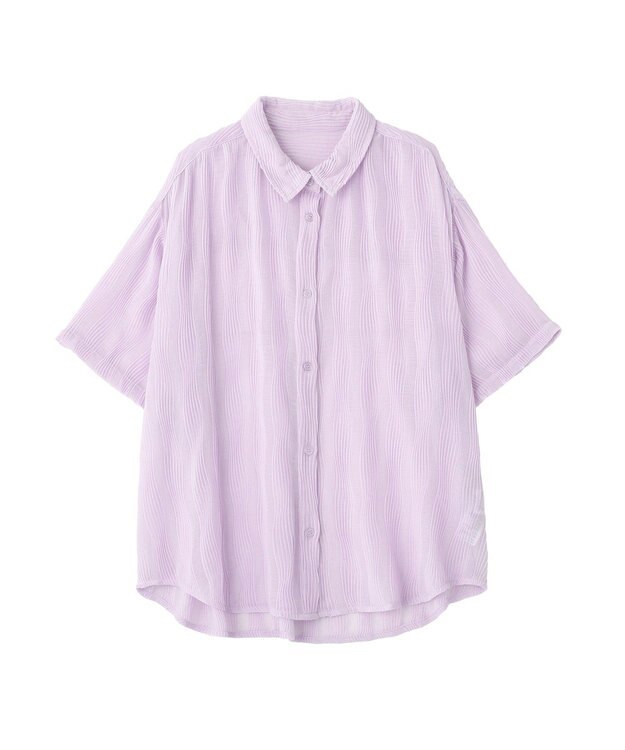 earth music&ecology ランダムプリーツシャツ Lilac