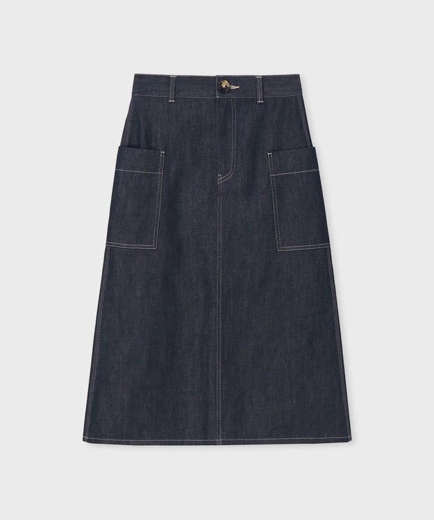 Paul Smith コントラストステッチ デニムスカート ダークブルー
