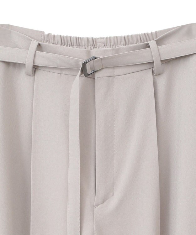 YECCA VECCA ベルト付きタックストレートパンツ Beige