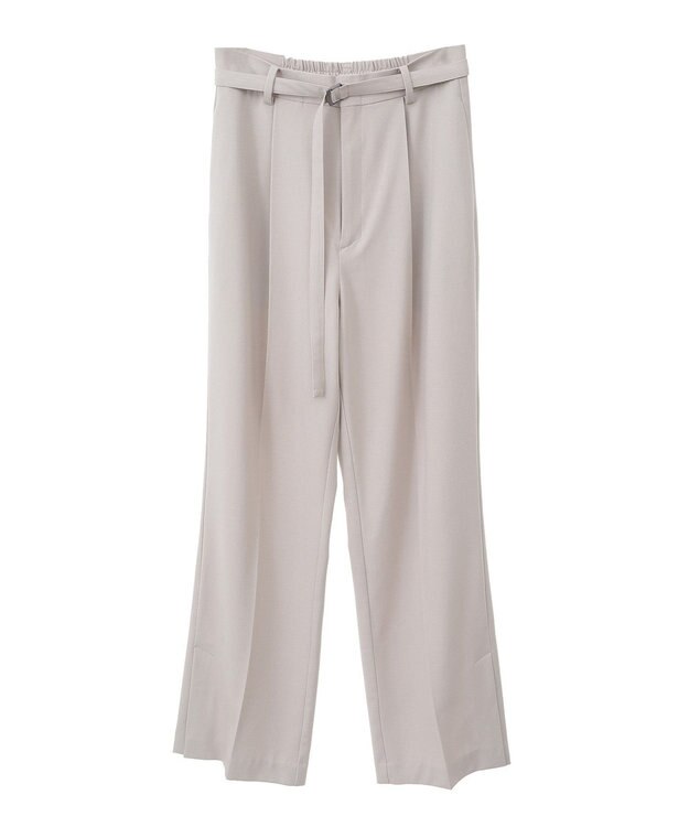 YECCA VECCA ベルト付きタックストレートパンツ Beige