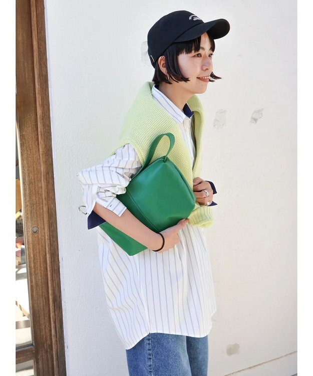 AMERICAN HOLIC イージーケアバックオープンシャツチュニック Off White