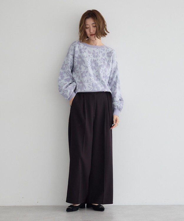 YECCA VECCA 金釦アクセントベルトワイドパンツ Dark Brown