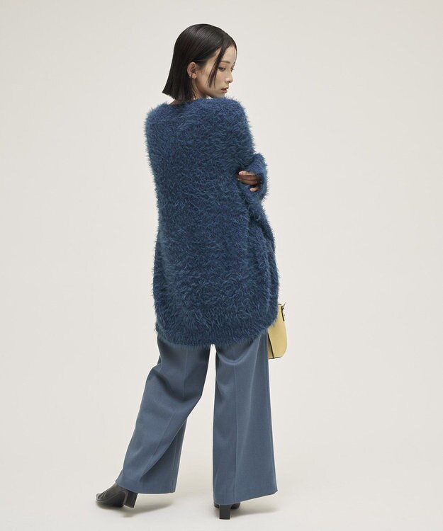 YECCA VECCA 金釦アクセントベルトワイドパンツ Blue