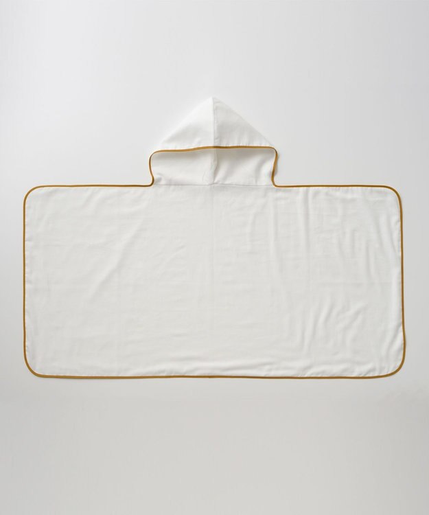 京和晒綿紗 【BABY】ベビーガーゼフード付きタオル　4重合わせ マスタードバイアス