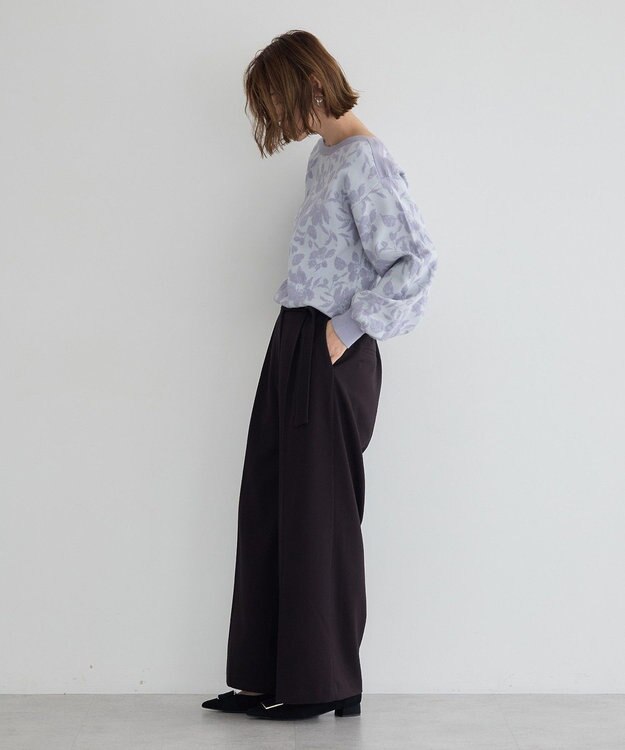 YECCA VECCA 金釦アクセントベルトワイドパンツ Dark Brown