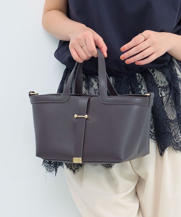 Green Parks 【２ＷＡＹ】ベルトミニトートバッグ Dark Brown