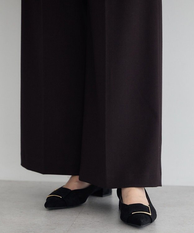 YECCA VECCA 金釦アクセントベルトワイドパンツ Dark Brown