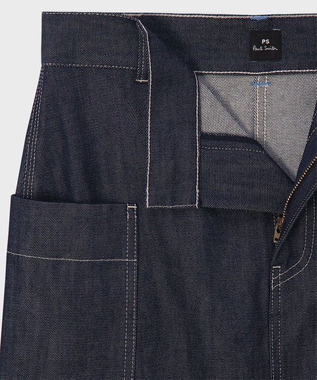 Paul Smith コントラストステッチ デニムスカート ダークブルー