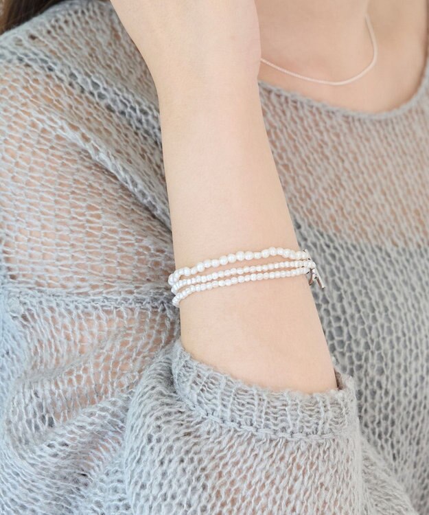 Phoebe レイヤードバロックパールマンテルブレスレット　シルバー シルバー