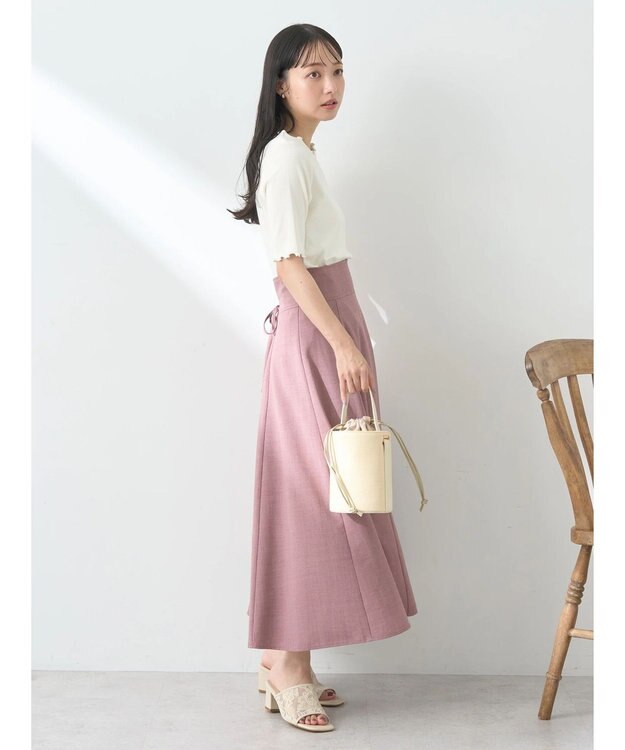 earth music&ecology バックレースアップスカート Pink
