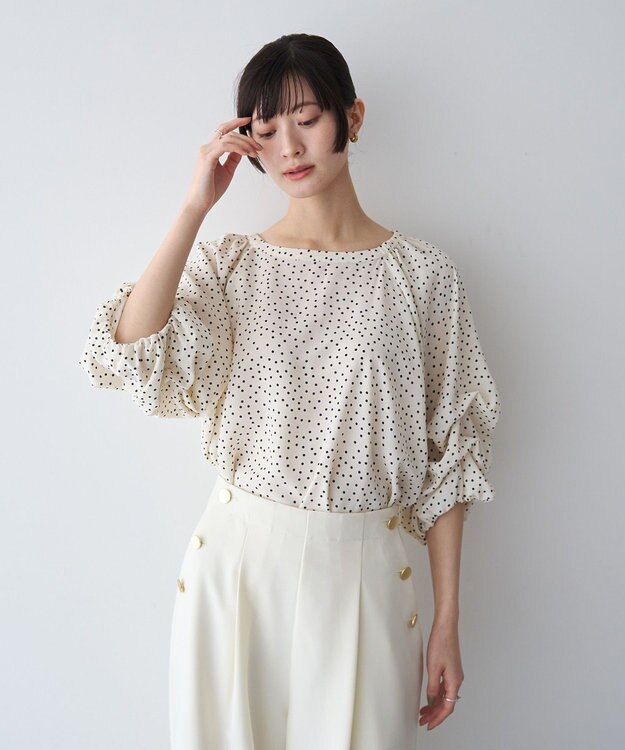 YECCA VECCA ホイップスリーブブラウス Dot