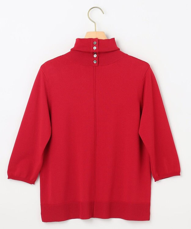 組曲 【6色展開・UVケア】モダンタートルニット チェリーレッド系