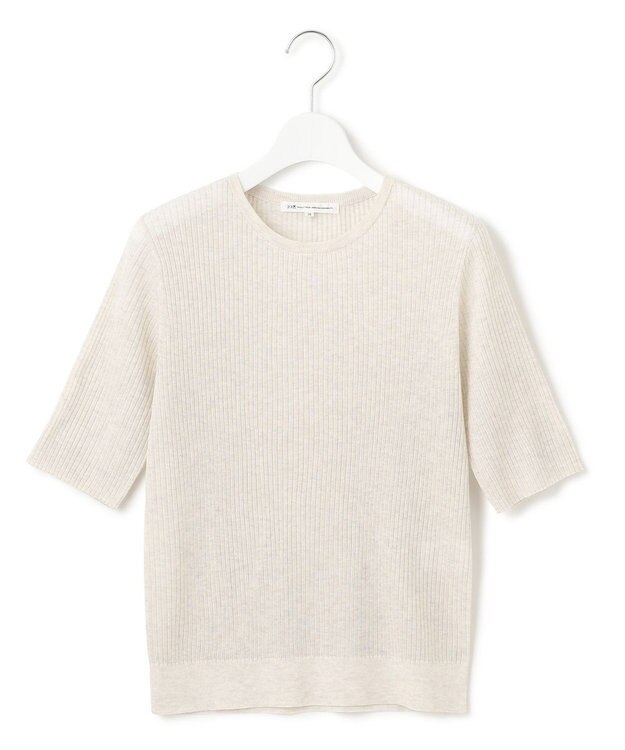 23区 【洗える】シャイニーシアー リブ ニット アイボリー系