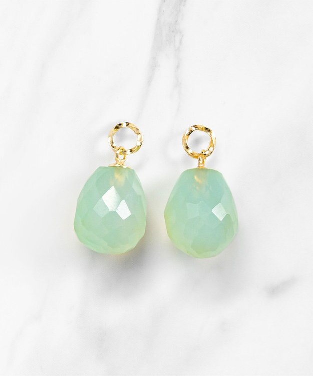 TOCCA 【WEB限定】LEGAME PIERCED EARRINGS L K10 天然石 ピアス L シーブルーカルセドニー