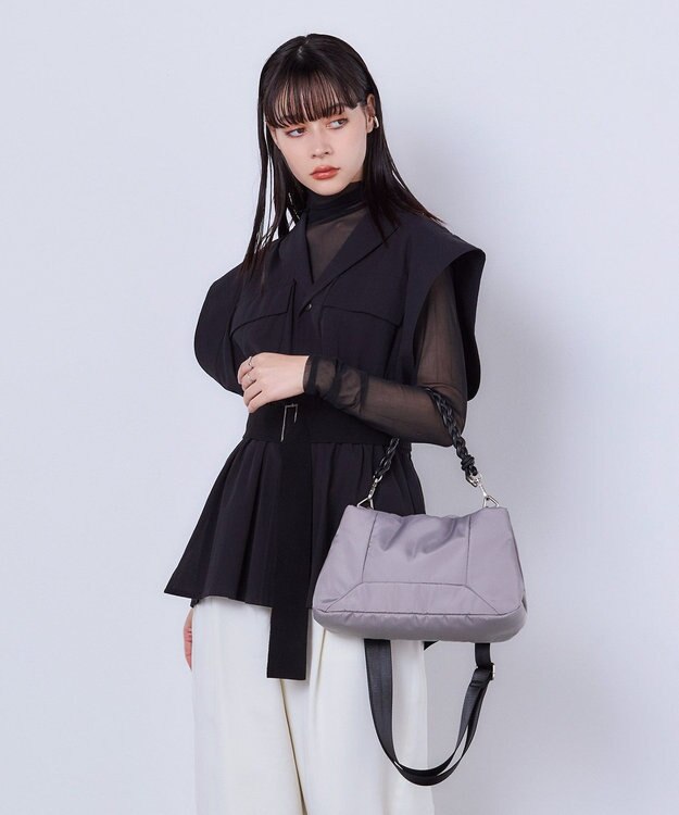 MioFIRANO FRAME D001 ハンドバッグ はっ水 LIGHT GRAY