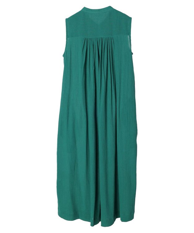 earth music&ecology ノースリーブギャザーワンピース Green