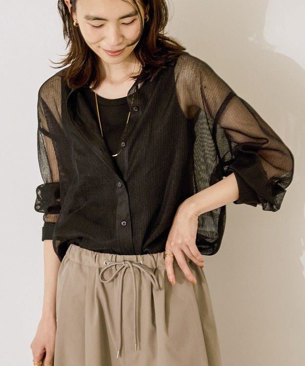 AMERICAN HOLIC メッシュ長袖シャツ【WEB限定カラー有り】 Black