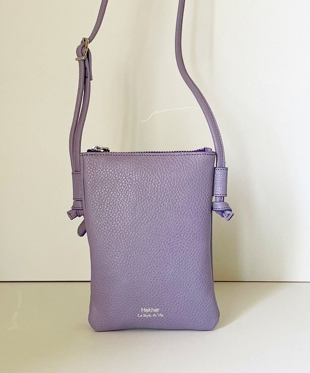 Hekhèr Le Style de Vie 新色追加【日本製】シュリンクレザー スマートフォンポシェット ラベンダー