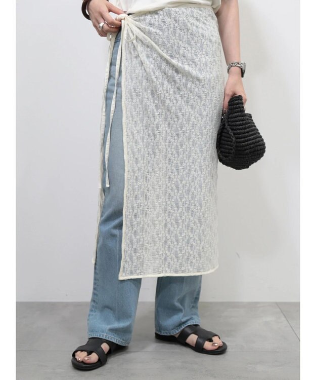 AMERICAN HOLIC レースラップスカート Off White