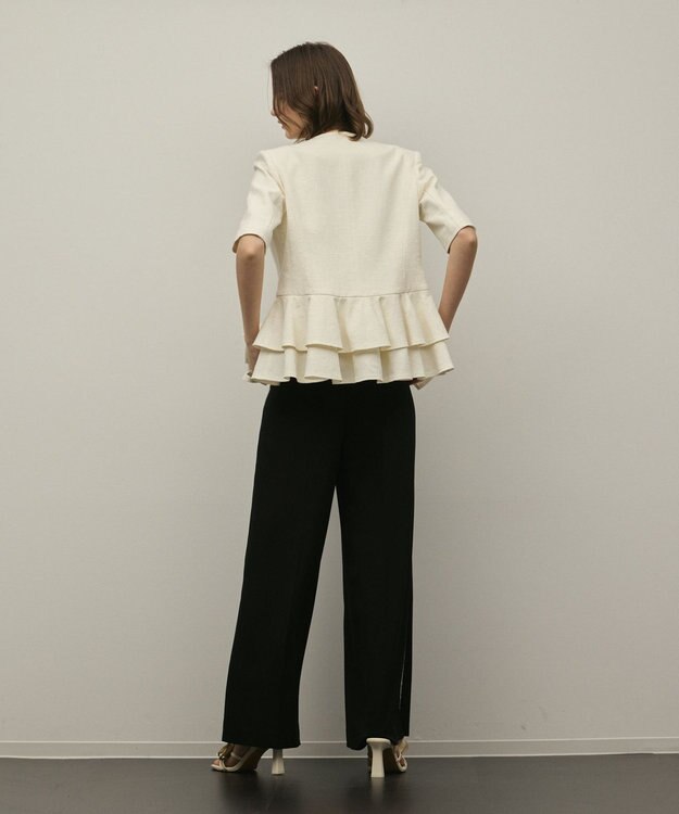 GRACE CONTINENTAL ペプラムツイードジャケット キナリ