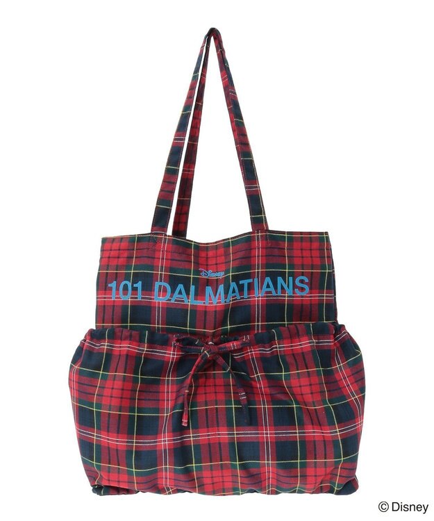 Green Parks １０１匹わんちゃん／チェック柄トートバッグ Red